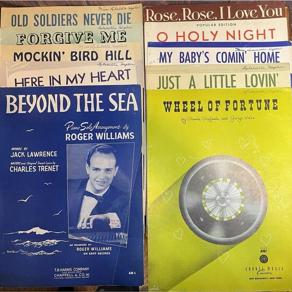 1920-60s Sheet Music 60 Pieces of Early 1920's to 1960's - Sheet Music Vintage - Picture 3 of 11